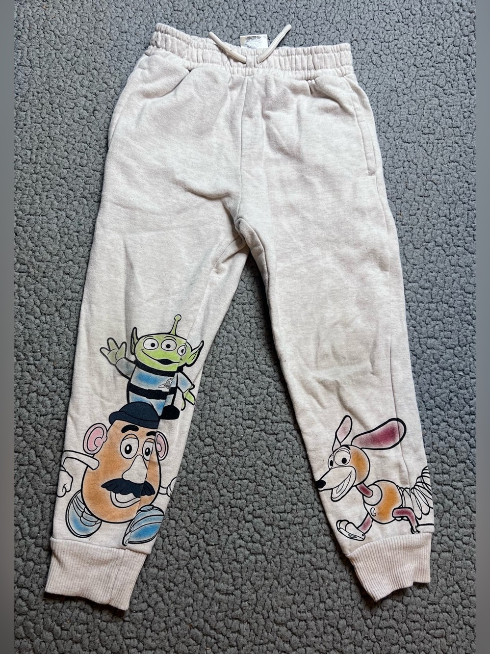 Toy Story Oatmeal Fleece Jogger Pants 4T Mr. Potato Head Alien Slinky Dog